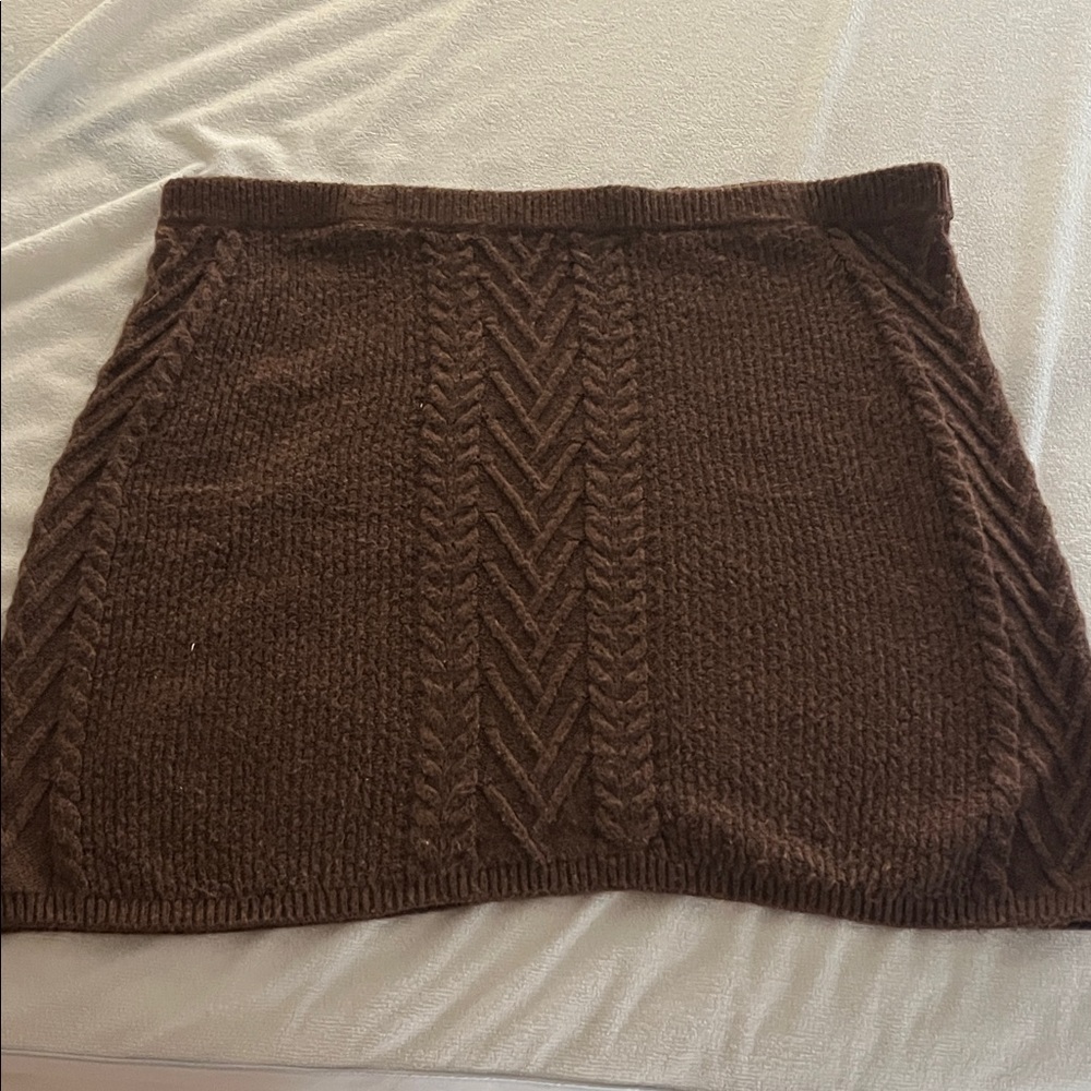 a.n.a Chocolate Cable Knit Mini Skirt